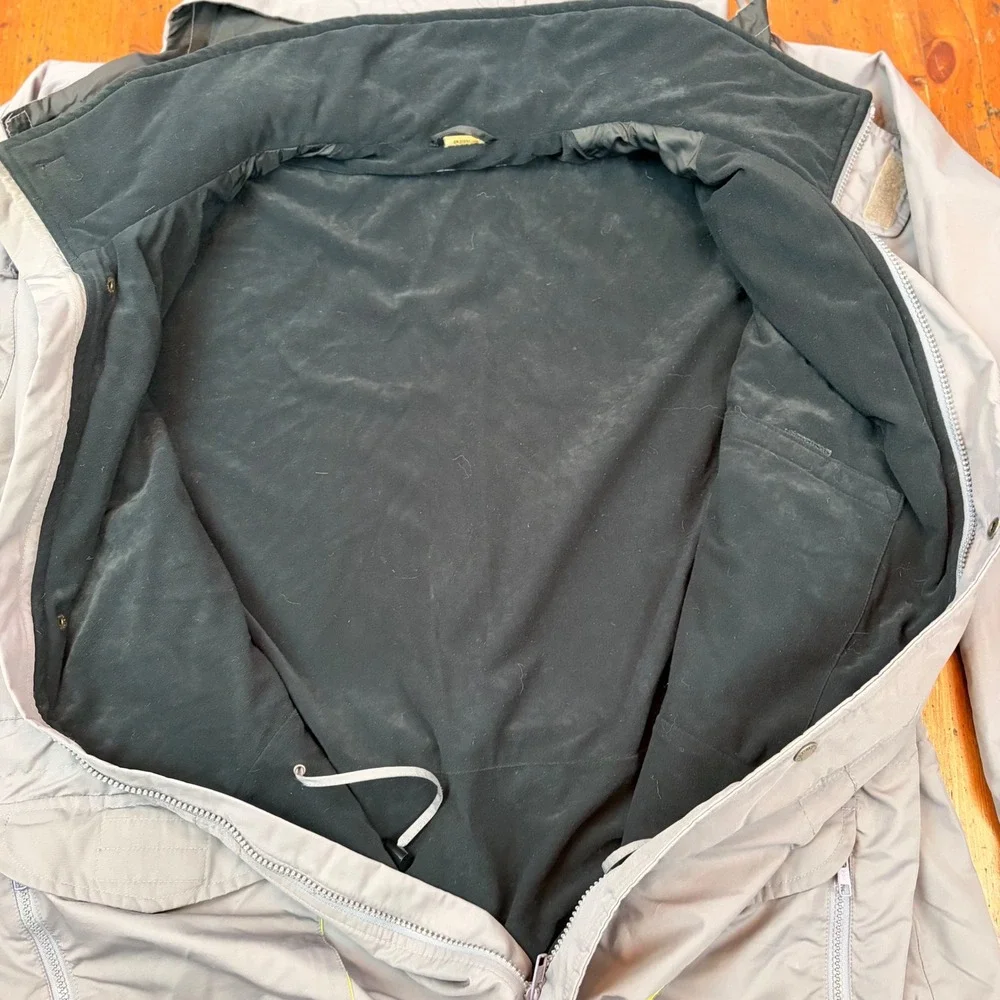 Vintage Sport Obermeyer Ski Jacket Mens XL Grey Fleece Lined Hooded 37037‎